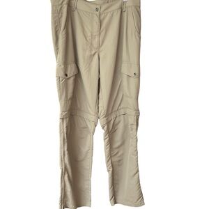 Mountain Equipment Co-Op women’s convertible nylon cargo pants shorts sz 16 tan